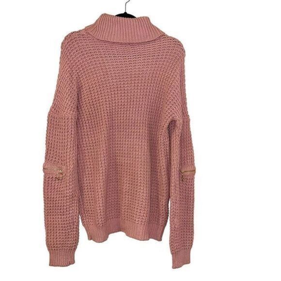 Guess Dalida chunky knit sweater long zipper statement‎ sleeves - Picture 5 of 14